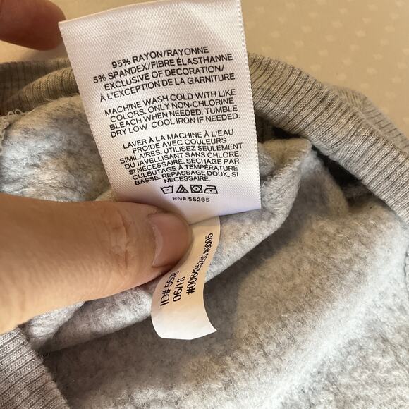 Express One Eleven Women Sweatshirt Size XS Gray Striped Long Sleeve Fleece - Picture 3 of 8